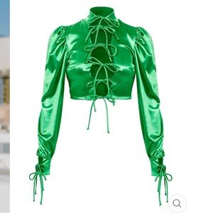 Laina Rauma THE SATIN BLOUSE // GOOD LUCK GREEN